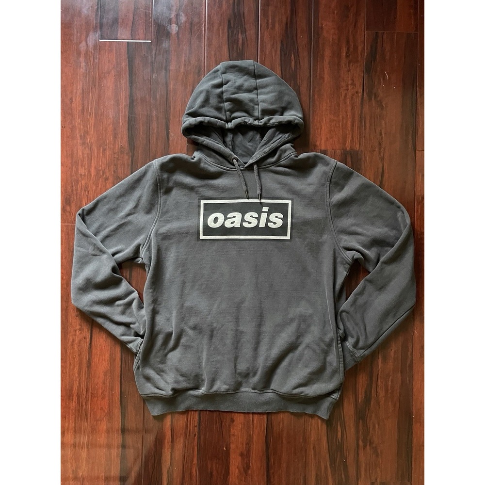 Oasis Band Hoodie Amplified Clothing Grey Britpop 1990s Rock Gallagher Men's XXL